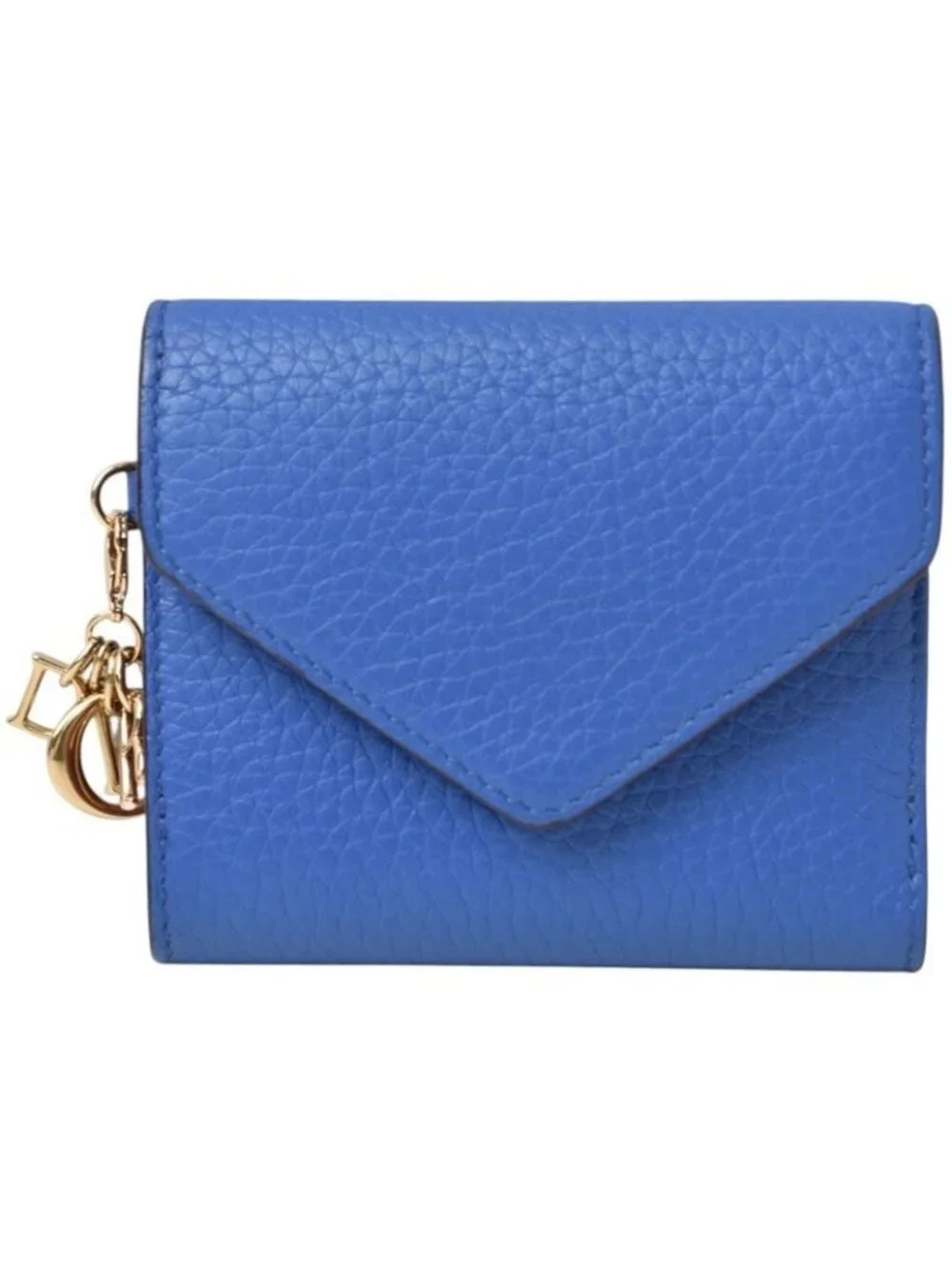 Dior Wallet Trifold Vintage Mini Diorissimo Bicolor Blue Coral Pink Charm